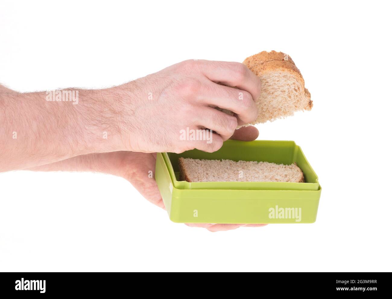 Simple old lunch box isolated Stock Photo - Alamy