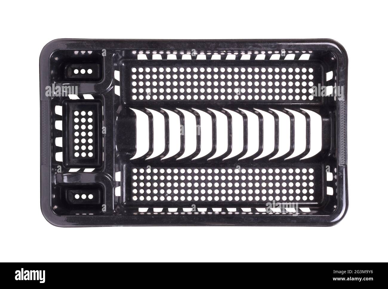 Dirty black dish rack Stock Photo