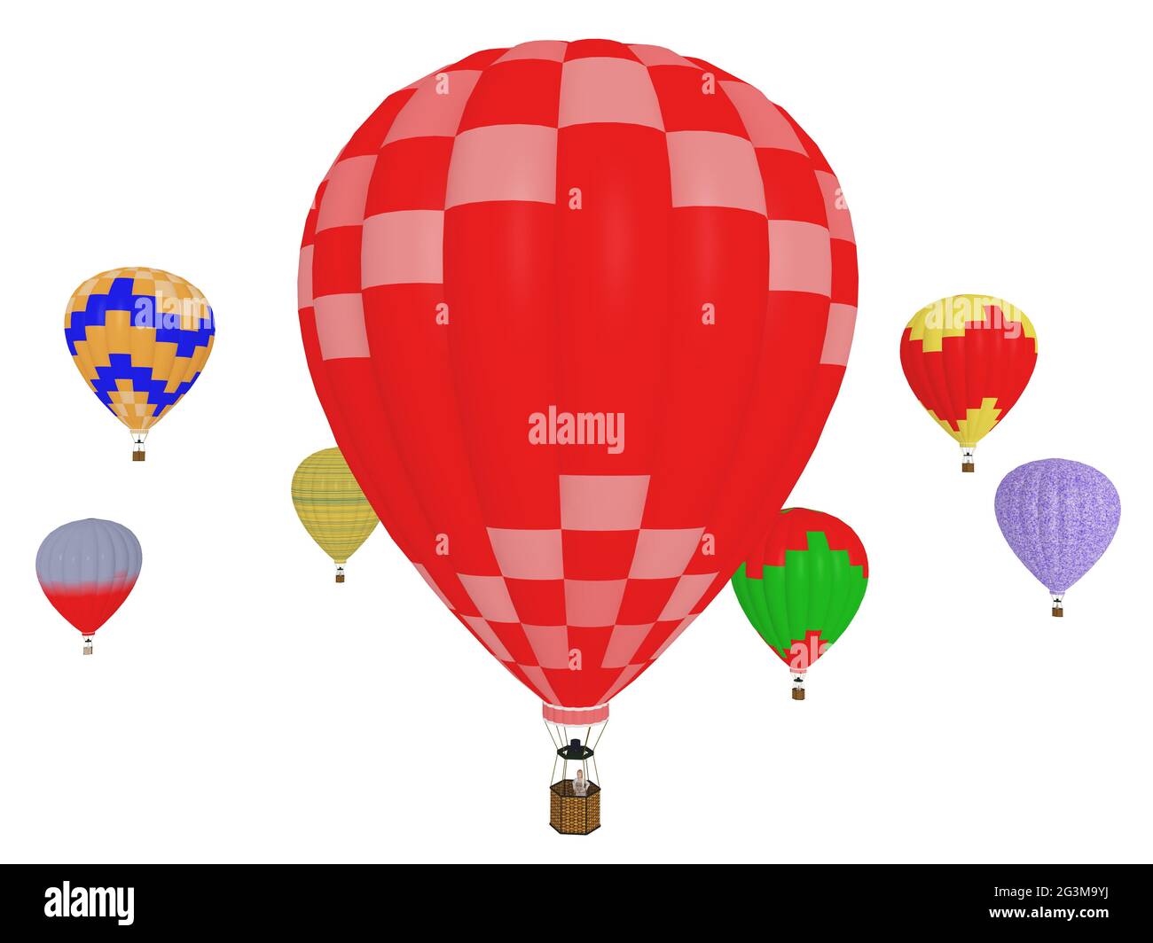 Hot air balloons isolated on white background Stock Photo - Alamy