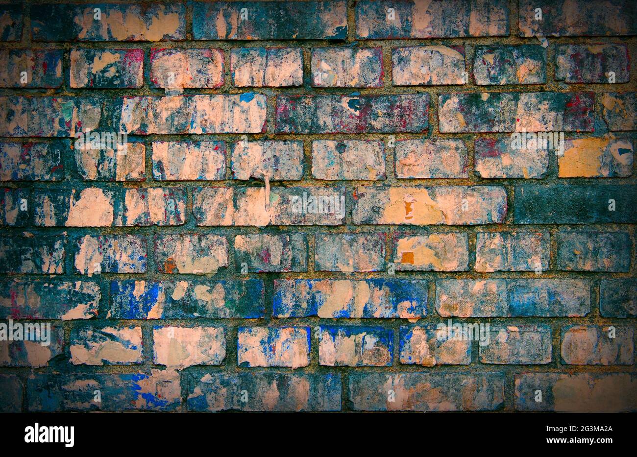 Colored Brick wall Stock Photo