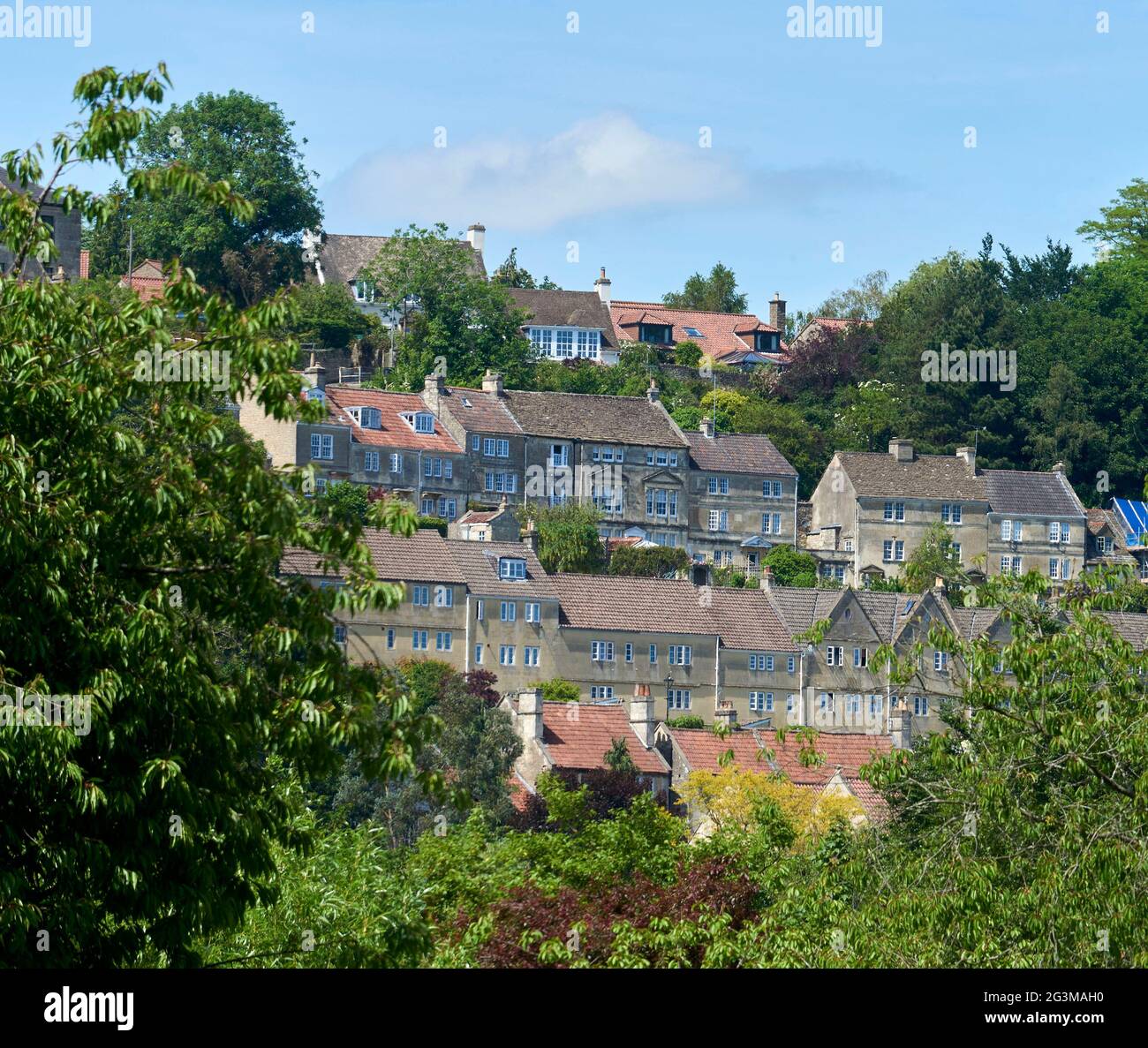 Houses on a hillside at Bradford upon Avon, South West England, UK