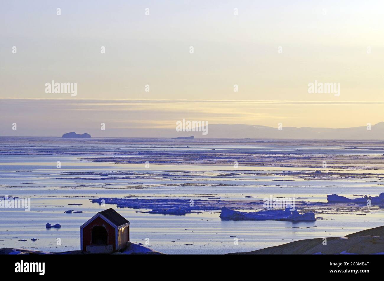 Winter mood in Ilulissat Stock Photo