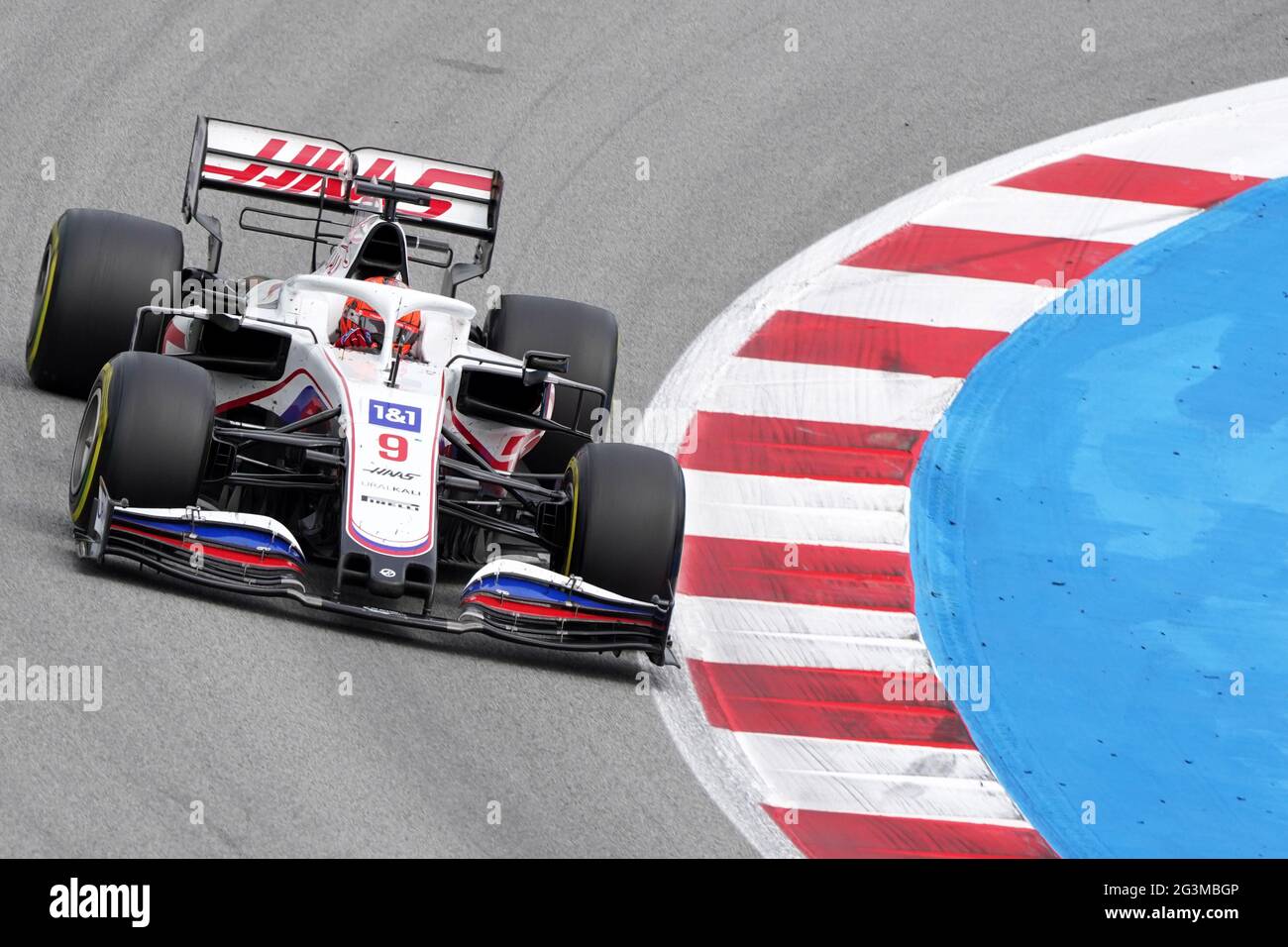 Formula 1 Aramco Gran Premio De Espana 2021.  Nikita Mazepin of Haas F1 Team   on track Stock Photo