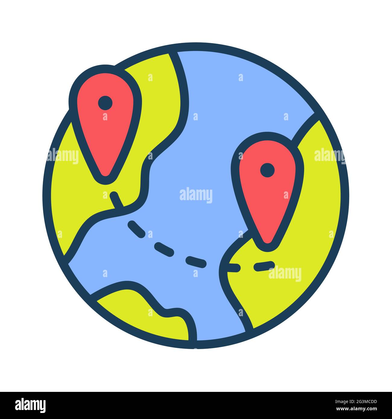 globe world single isolated icon with filled line style vector ...