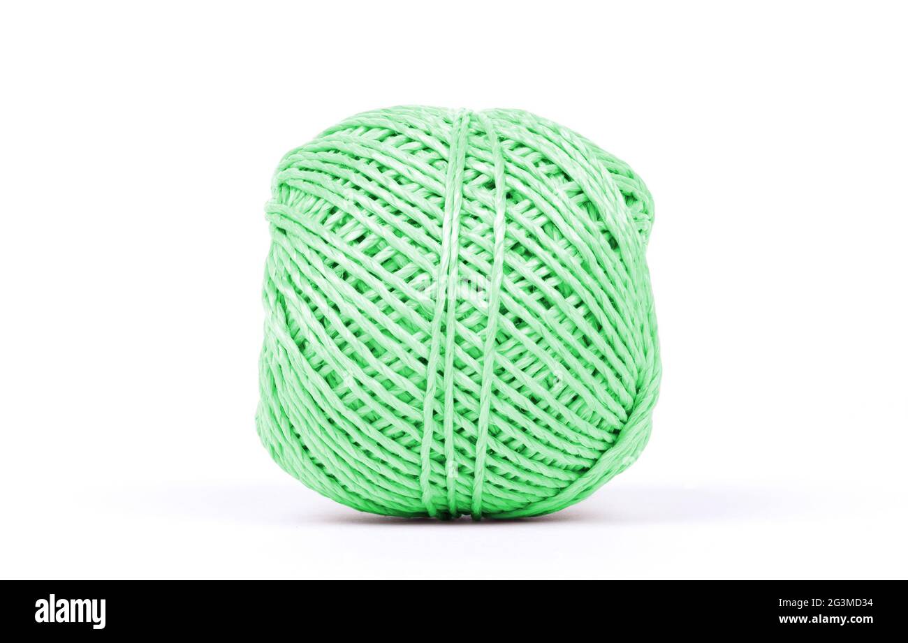 Small ball of rope isolated - Green Stock Photo - Alamy