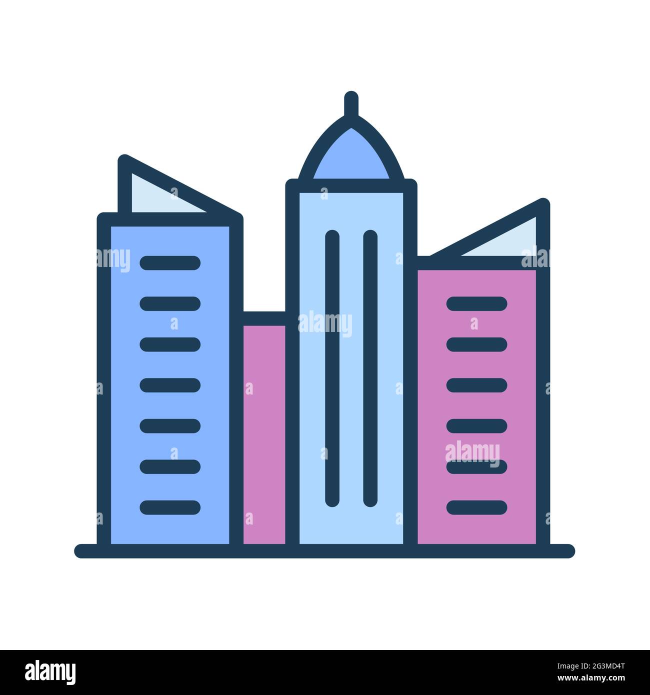 cityscape single isolated icon with filled line style vector ...