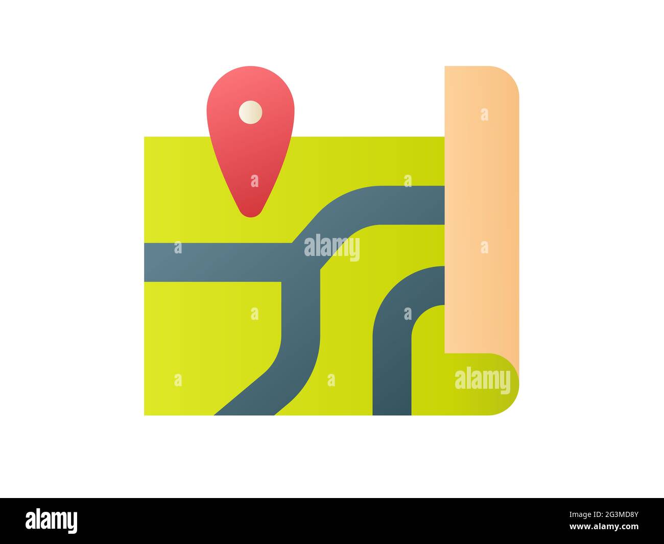 map road single isolated icon with smooth style vector illustration ...