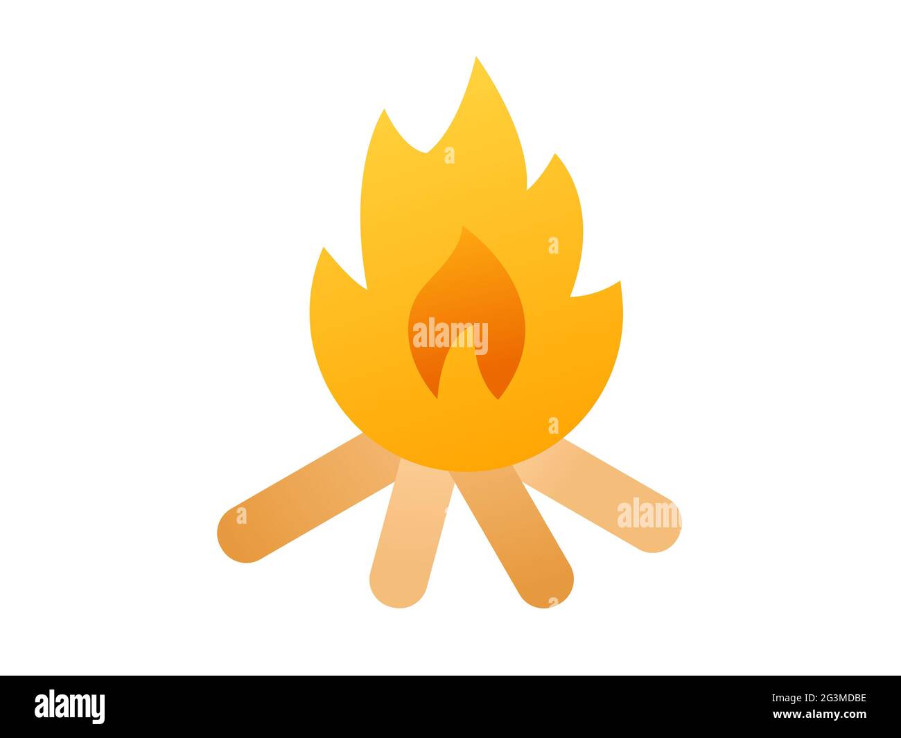 fire bonfire single isolated icon with smooth style vector illustration ...