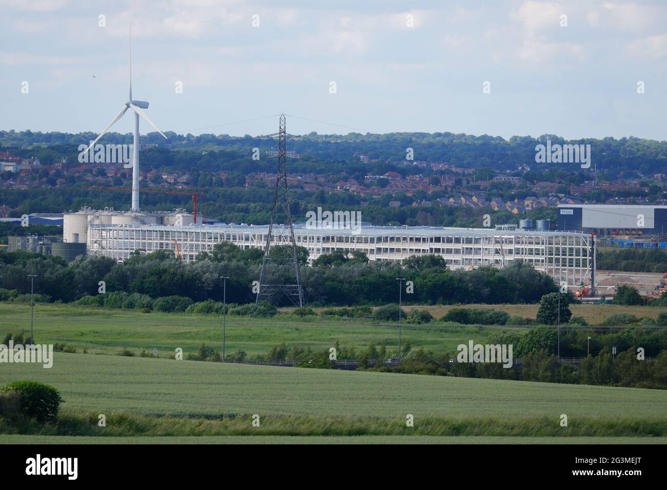 A new building currently being constructed on an industrial estate in  Leeds. It is thought to be a new addition to the current Amazon buildings  nearby Stock Photo - Alamy