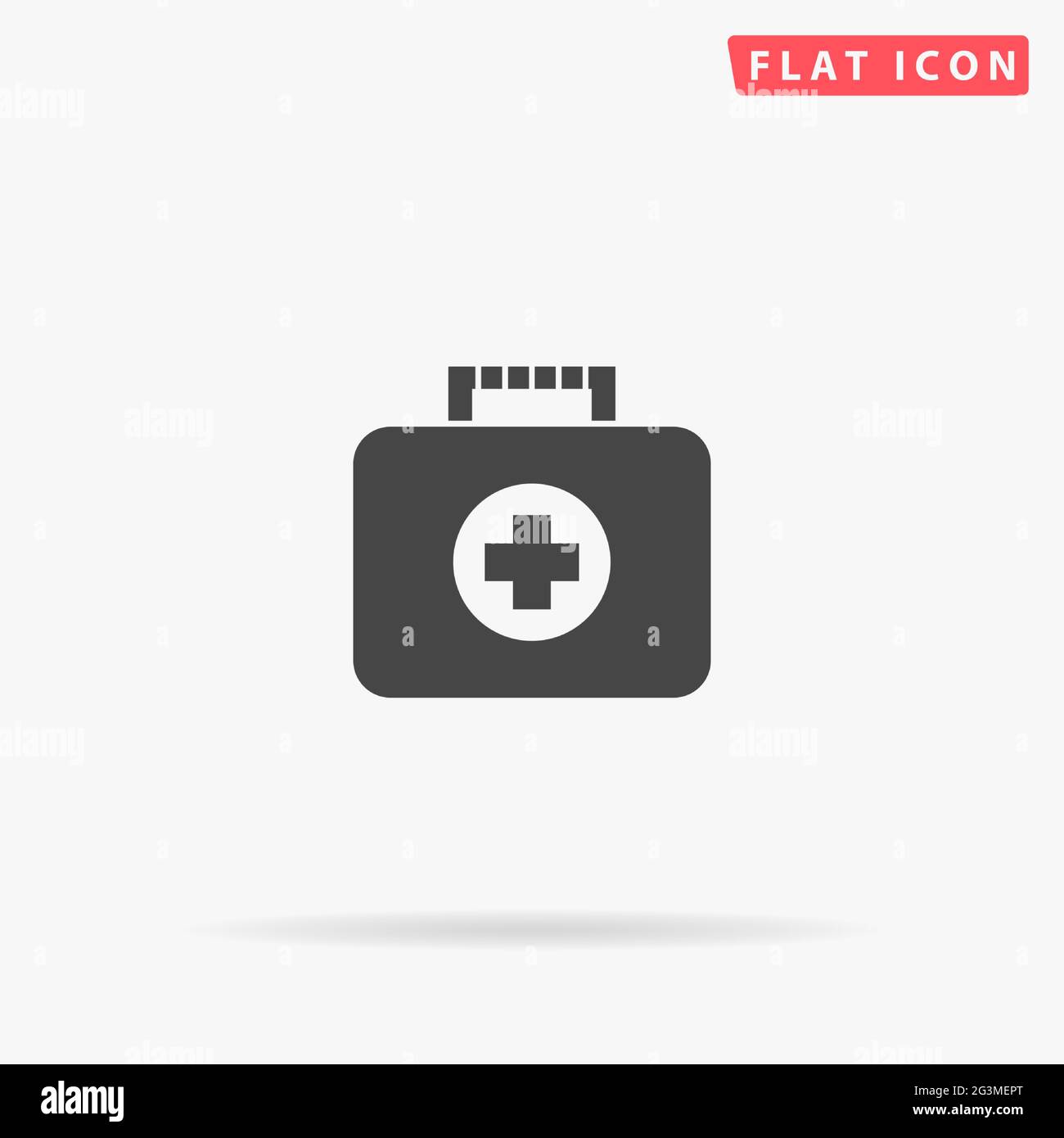 First aid kit flat vector icon. Hand drawn style design illustrations. Stock Vector