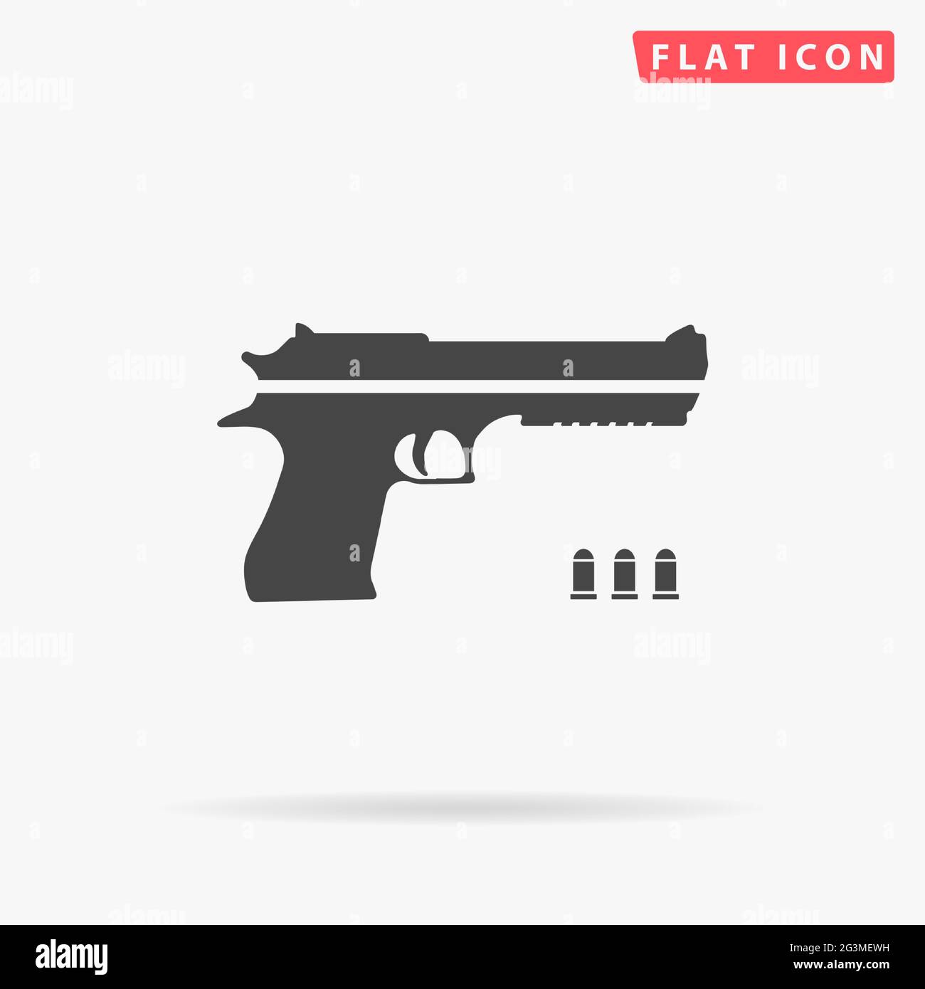 Guns and weapons flat vector icon. Hand drawn style design illustrations. Stock Vector
