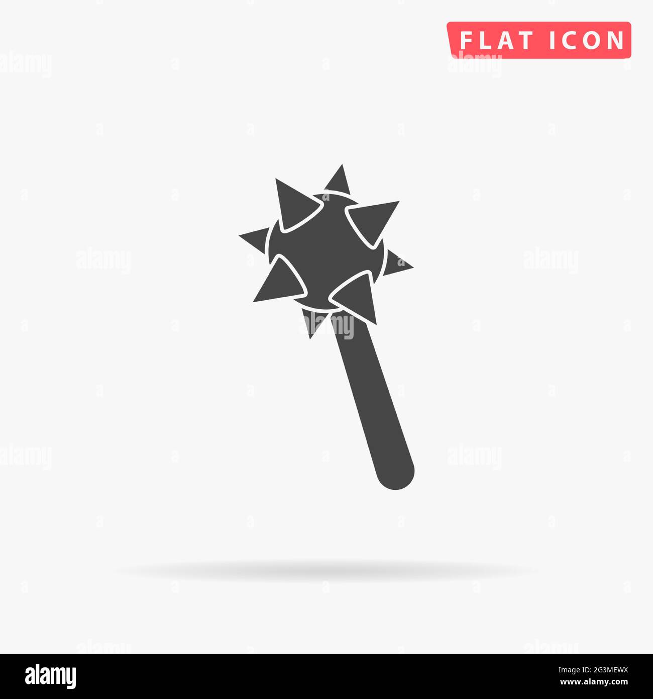 Mace flat vector icon. Hand drawn style design illustrations. Stock Vector