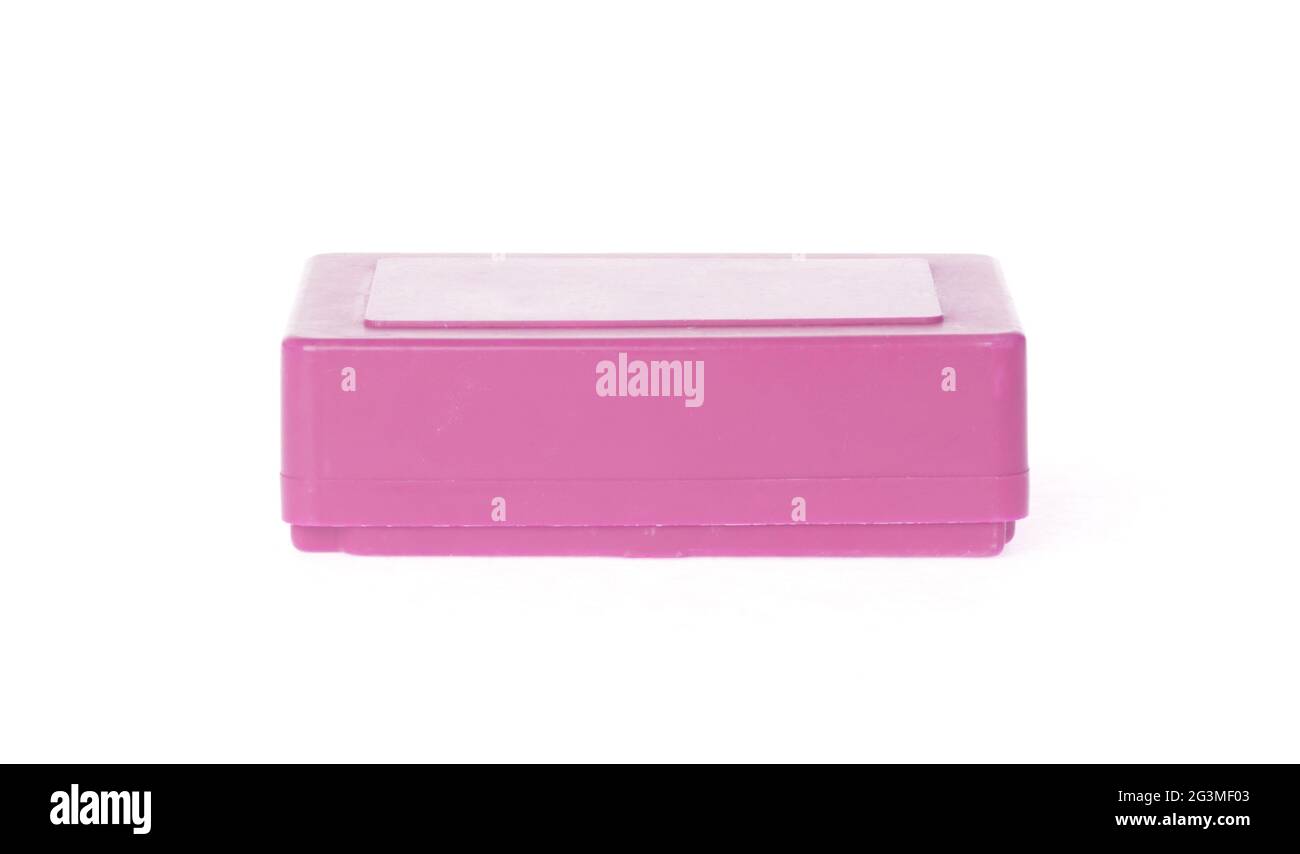 Simple old lunch box isolated Stock Photo - Alamy