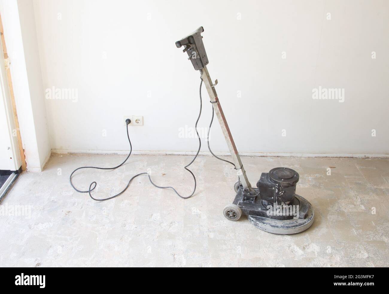 Concrete surface sanding machine Stock Photo Alamy