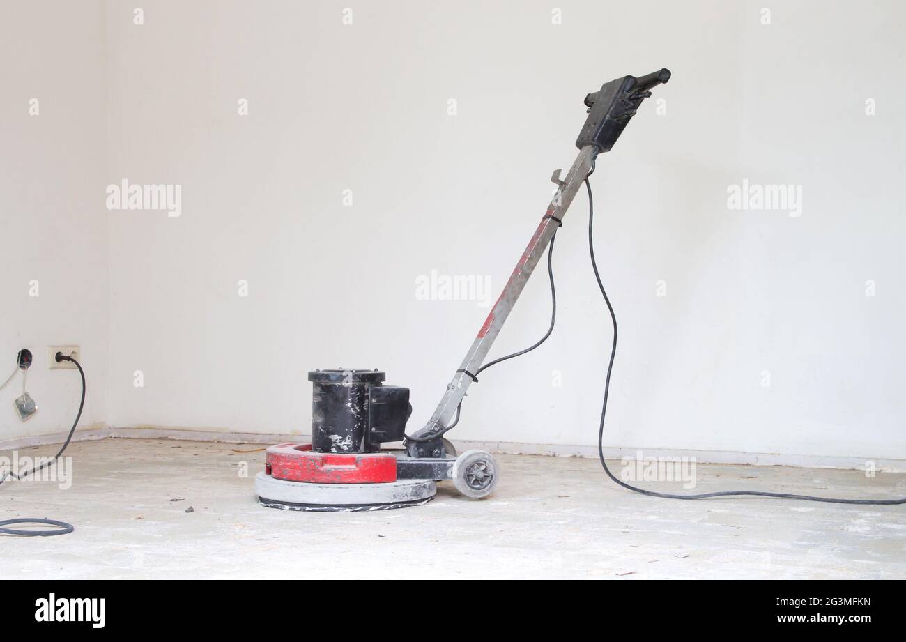 Concrete surface sanding machine Stock Photo Alamy