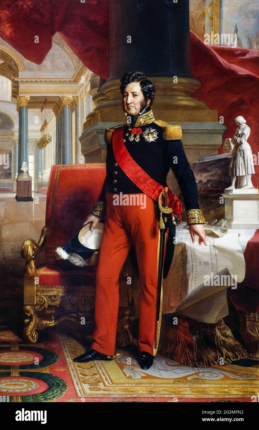 Louis-Philippe I (Paris ,1773-Claremont, 1850). King of France (1830-1848).  Colored engraving Stock Photo - Alamy
