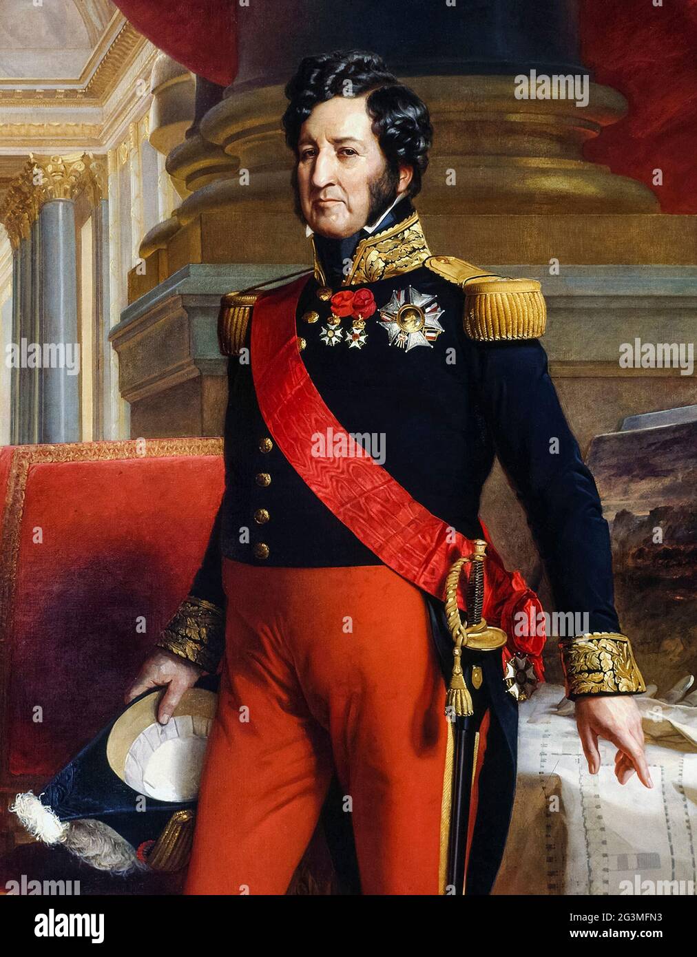 Louis Philippe I (1773-1850) King of France (1830-1848), the last King of the French and penultimate monarch of France, portrait painting by Franz Xaver Winterhalter, 1841 Stock Photo