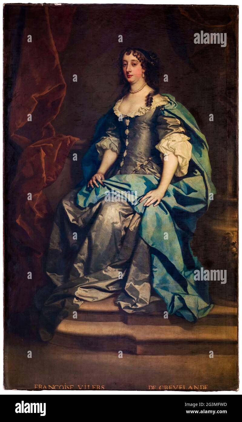Barbara Villiers (1640–1709) Duchess of Cleveland, portrait painting by the workshop of Sir Peter Lely, after 1670 Stock Photo