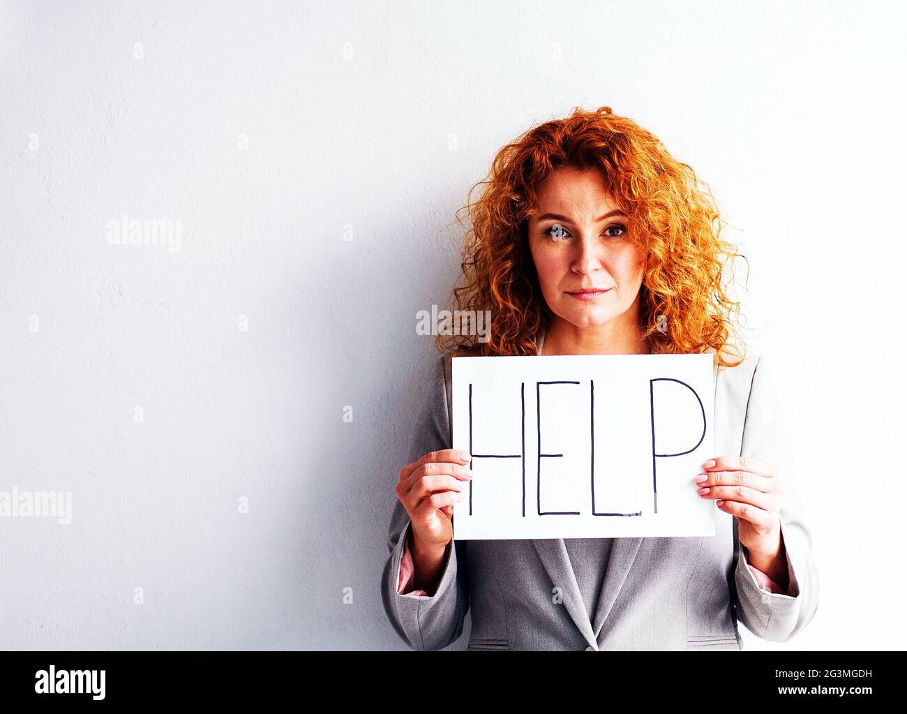 Red haired curly woman hi-res stock photography and images - Alamy