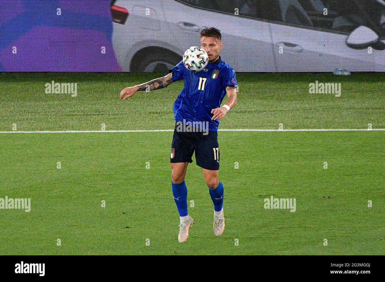 Ciro Immobile of Italy seen in action during the UEFA Euro 2020 Group A - Italy vs Switzerland at the Olimpic Stadium i / LM Stock Photo