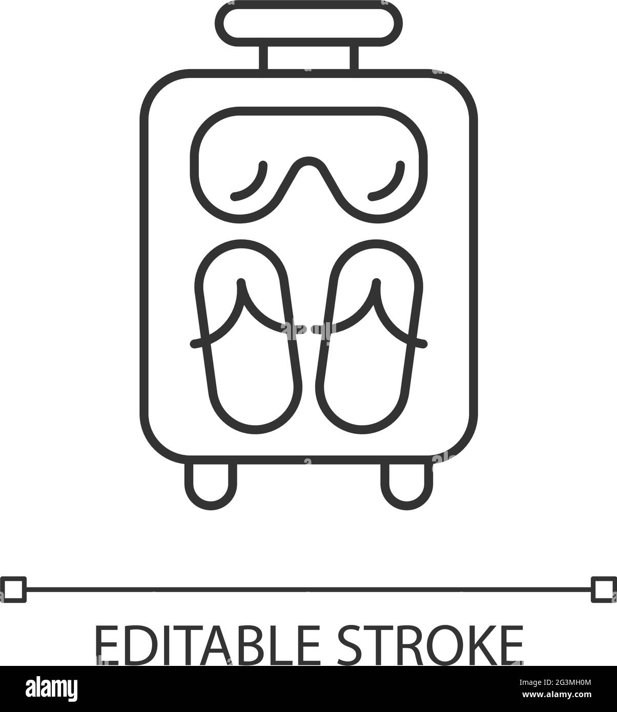 Open suitcase for summer vacation linear icon Stock Vector Image & Art ...