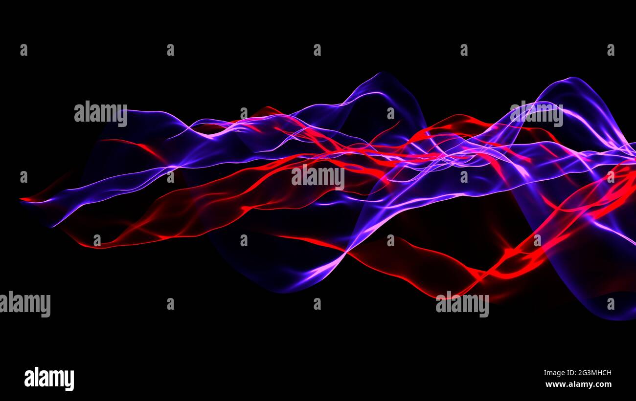 Bright abstract curved lines on a black background Stock Photo - Alamy