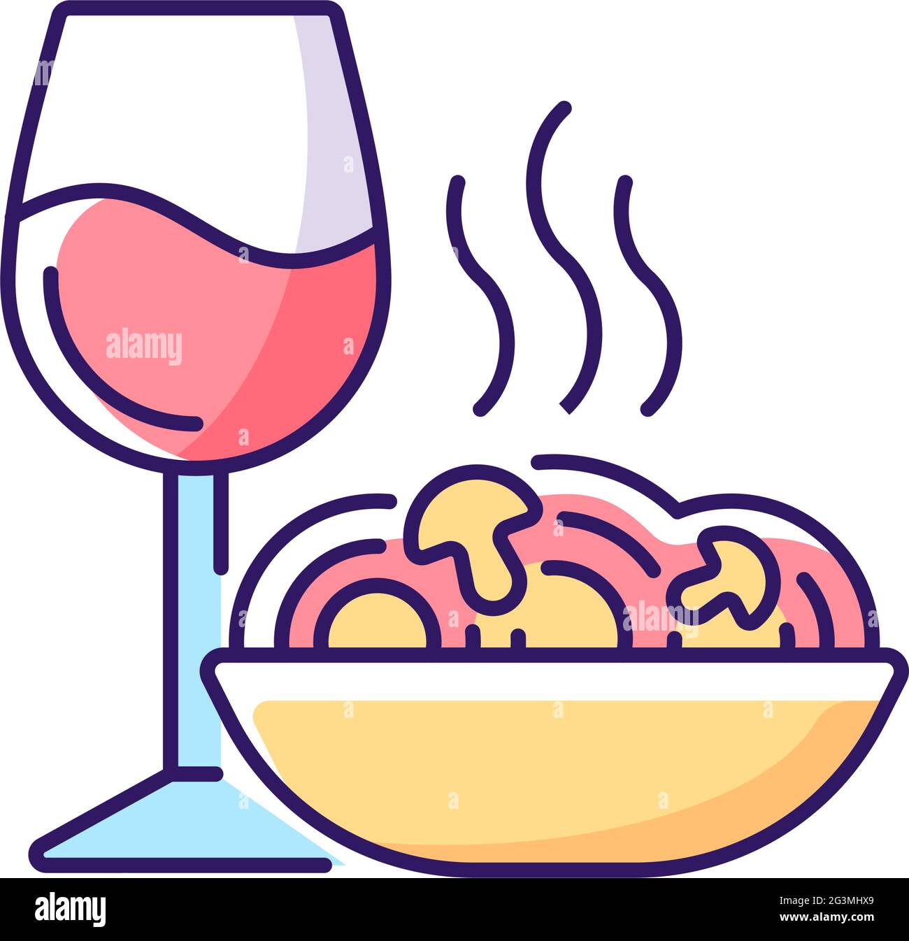 Dinner RGB color icon Stock Vector