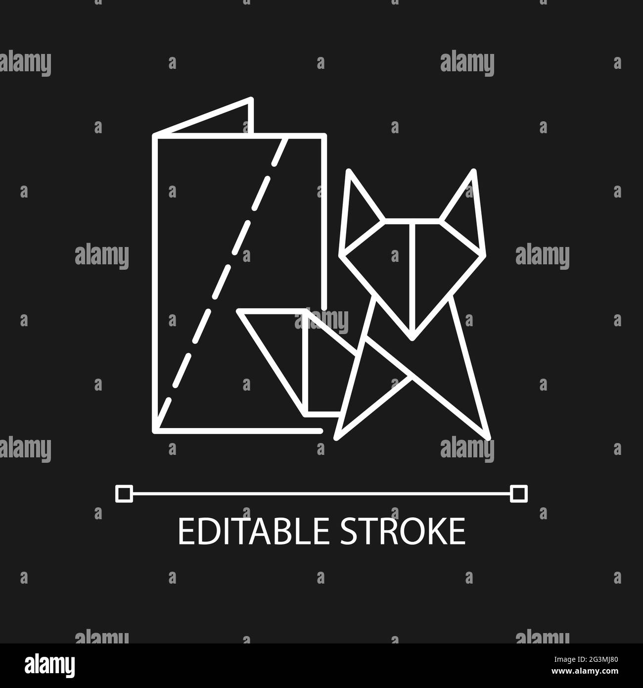 Origami white linear icon for dark theme Stock Vector Image & Art - Alamy