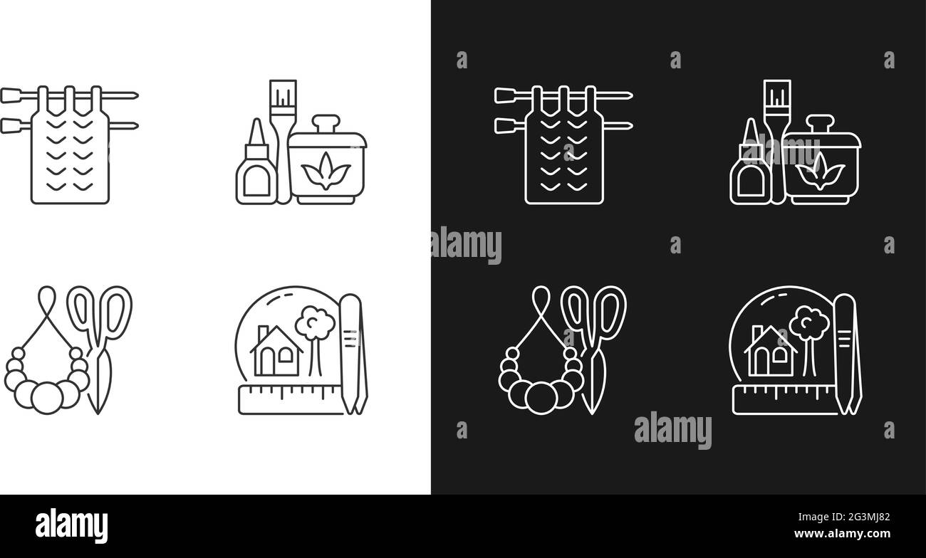 Creative crafts linear icons set for dark and light mode Stock Vector ...