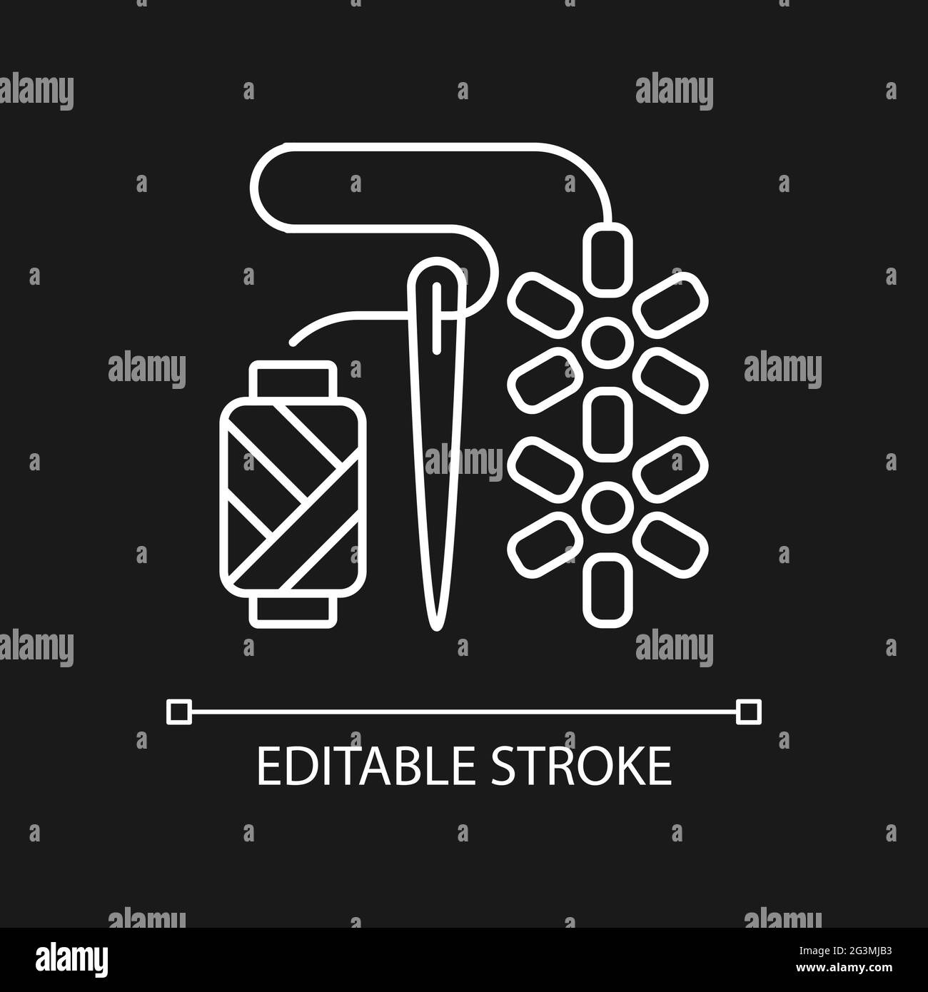 Beadwork white linear icon for dark theme Stock Vector Image & Art - Alamy