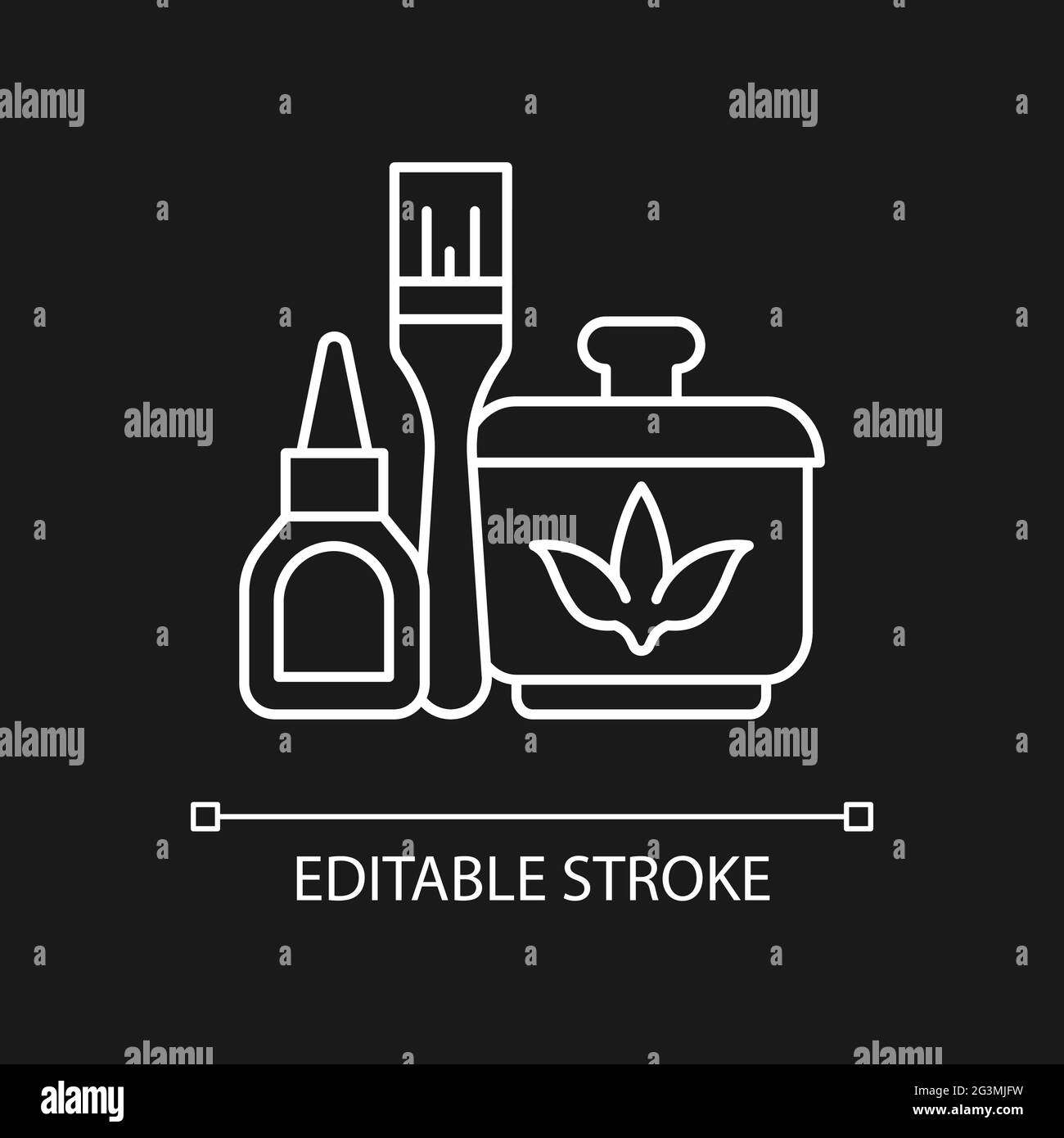 Decoupage white linear icon for dark theme Stock Vector Image & Art - Alamy