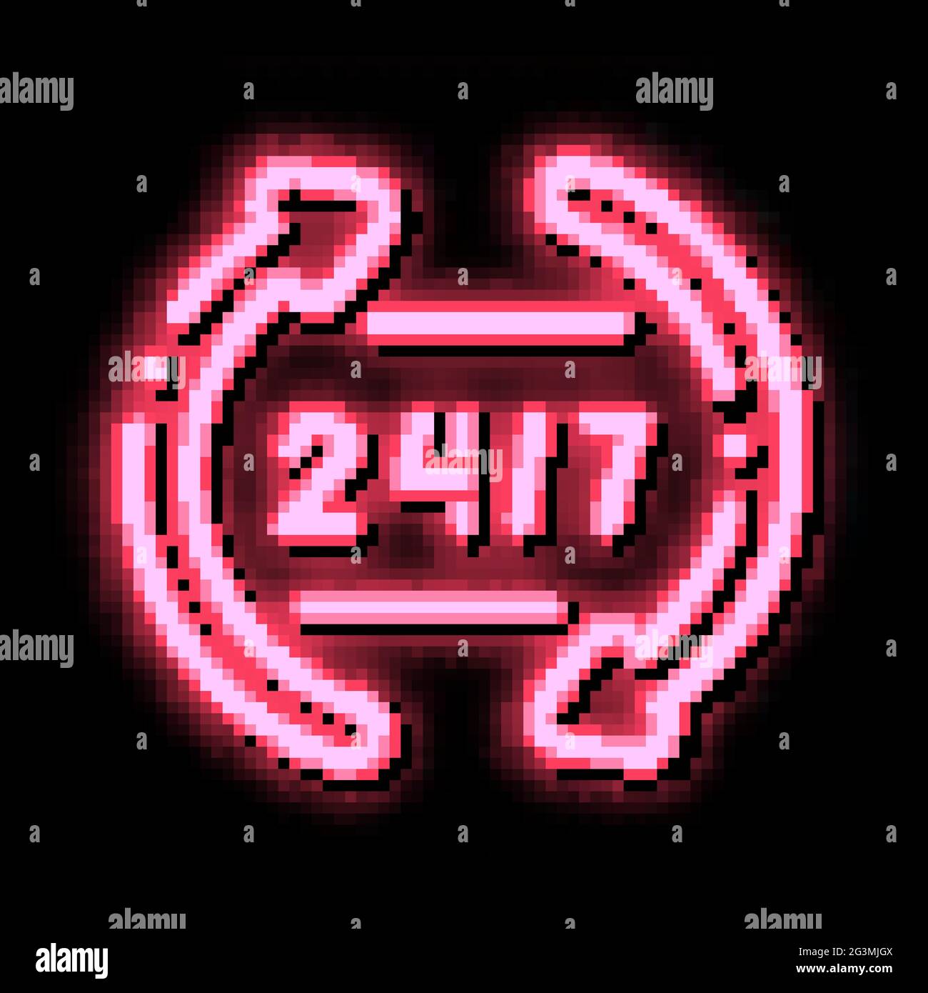 webshop working day and night neon glow icon illustration Stock Vector ...