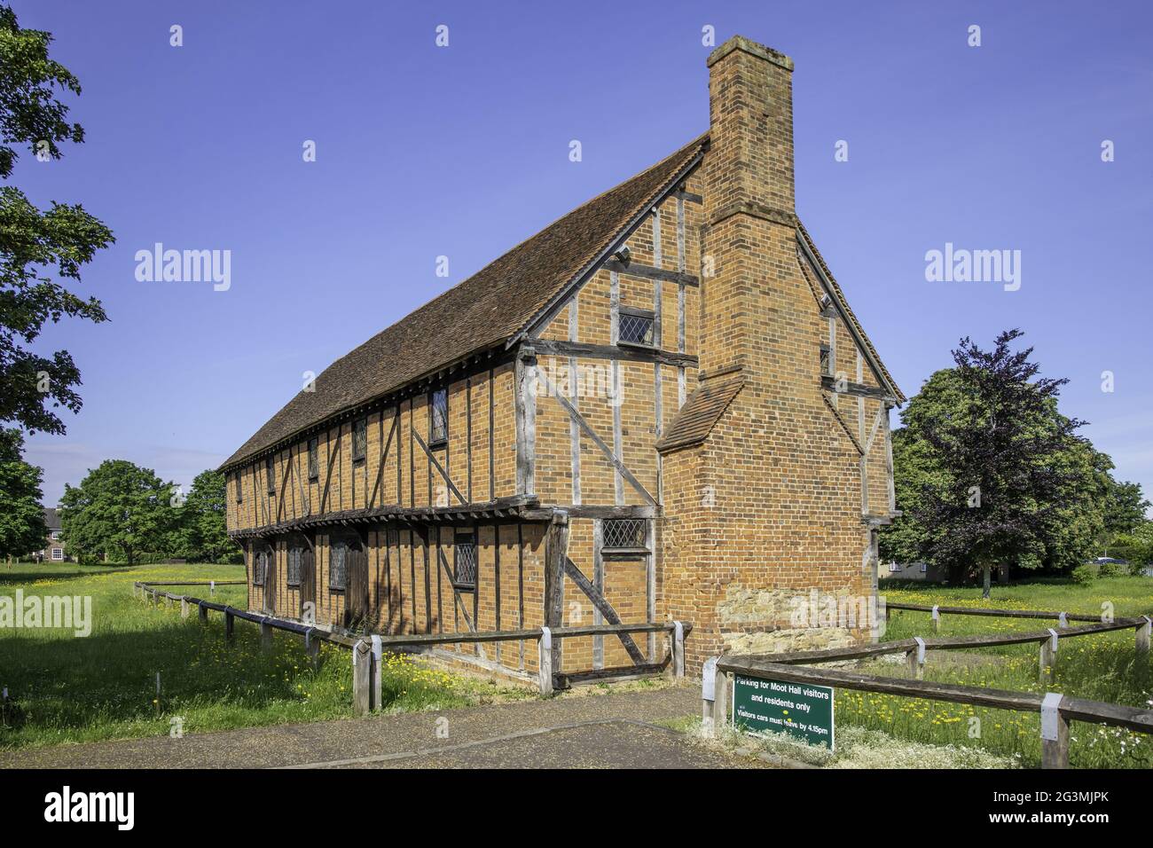 BEDFORD, UNITED KINGDOM - Jun 14, 2021: The 15th century timbre framed ...
