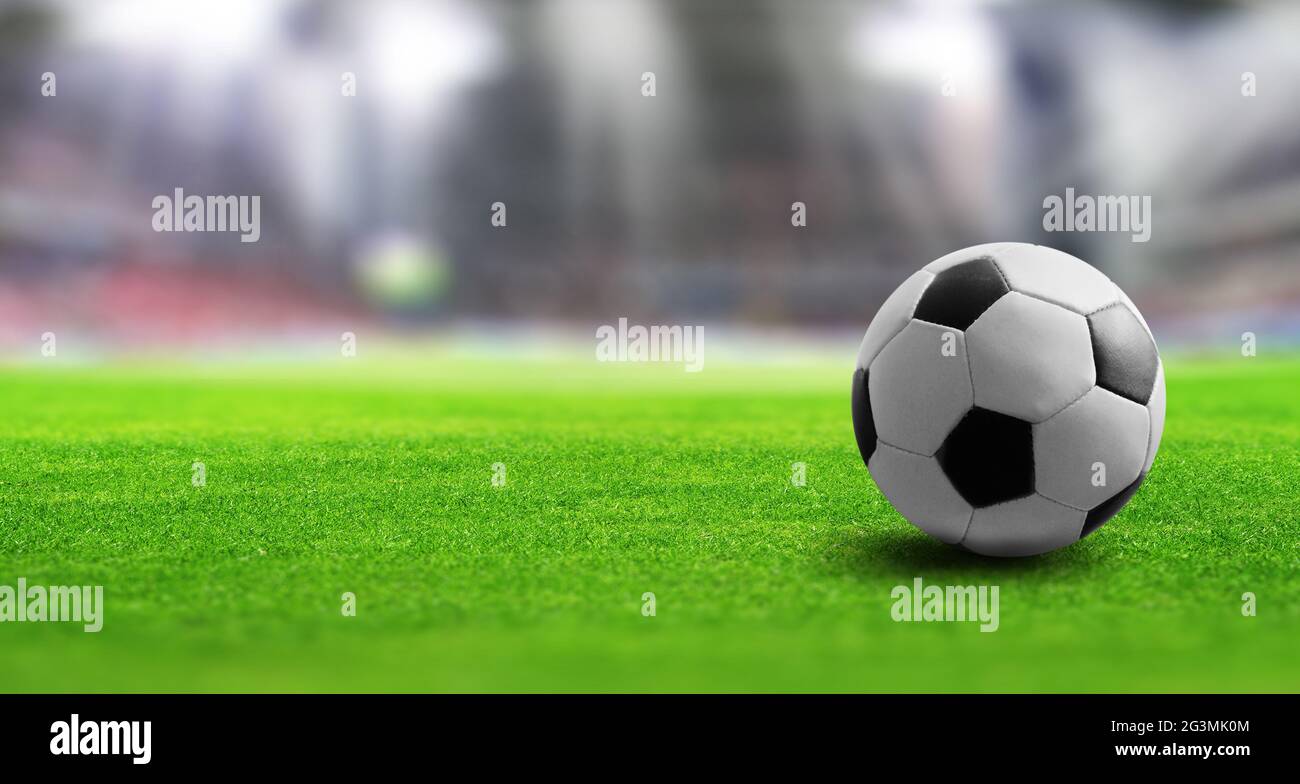 Soccer ball on grass Stock Photo Alamy