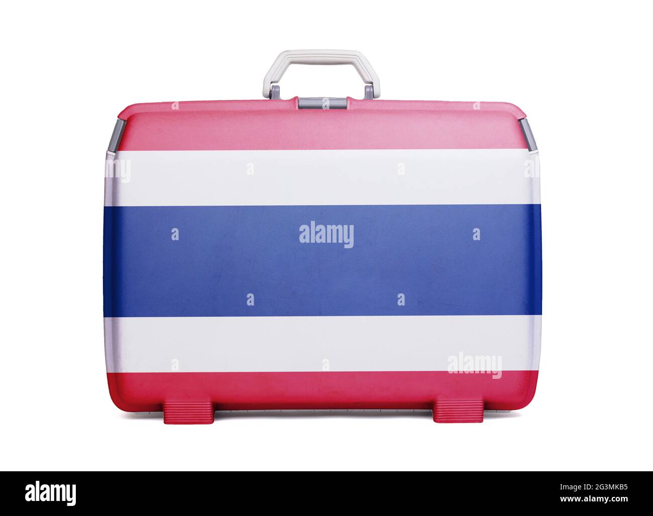 Used plastic suitcase with stains and scratches Stock Photo Alamy