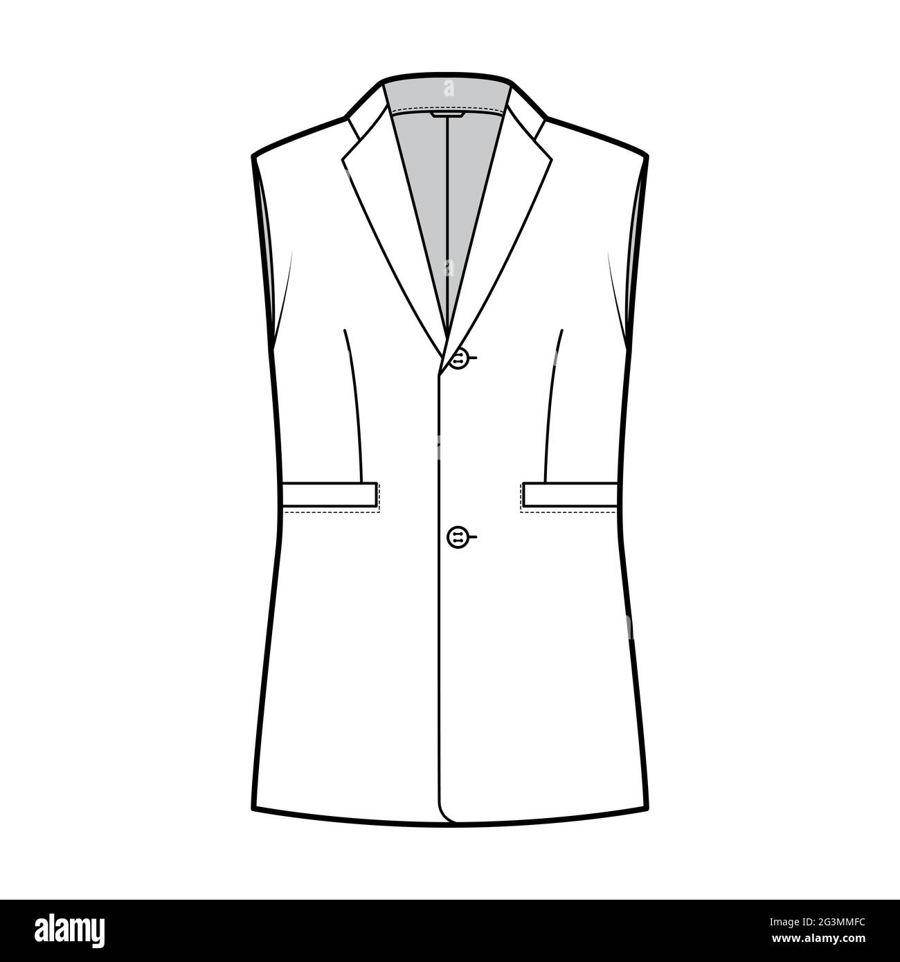 Sleeveless jacket lapelled vest waistcoat technical fashion