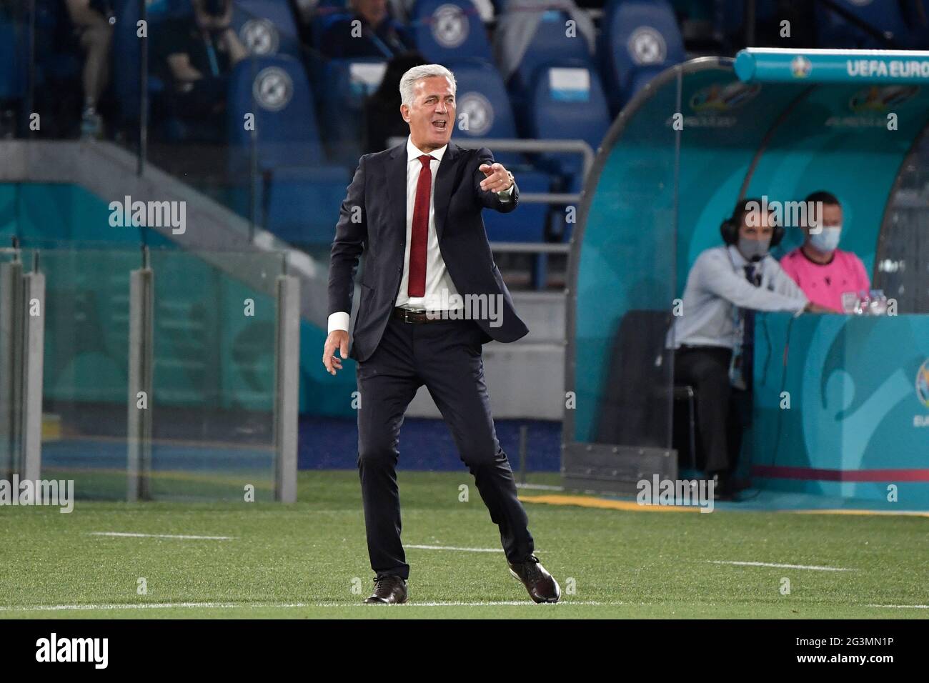 Roma, Italy. 16th June, 2021. Vladimir Petkovic coach of Switzerland during the Uefa Euro 2020 Group stage - Group A football match between Italy and Switzerland at stadio Olimpico in Rome (Italy), June 16th, 2021. Photo Andrea Staccioli/Insidefoto Credit: insidefoto srl/Alamy Live News Stock Photo