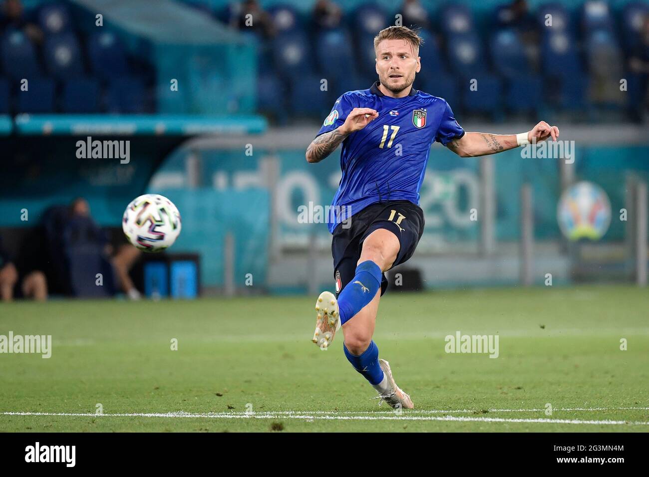 Roma, Italy. 16th June, 2021. Ciro Immobile of Italy during the Uefa Euro 2020 Group stage - Group A football match between Italy and Switzerland at stadio Olimpico in Rome (Italy), June 16th, 2021. Photo Andrea Staccioli/Insidefoto Credit: insidefoto srl/Alamy Live News Stock Photo