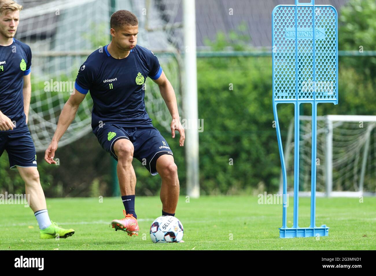 Waasland-Beveren's Joseph Joe Efford pictured during the first training session for the new season 2021-2022 of Jupiler Pro League first division socc Stock Photo