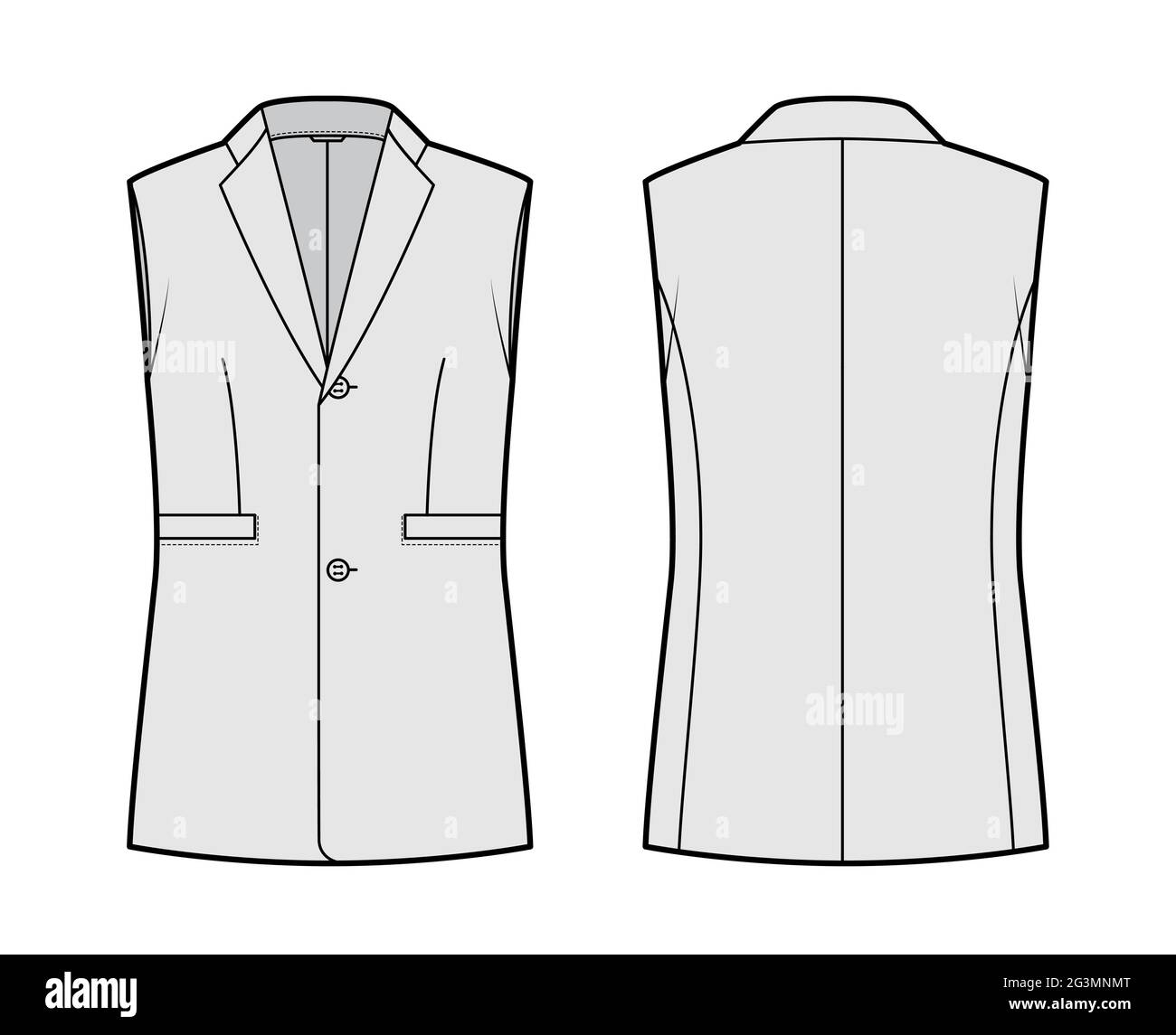 Sleeveless jacket lapelled vest waistcoat technical fashion