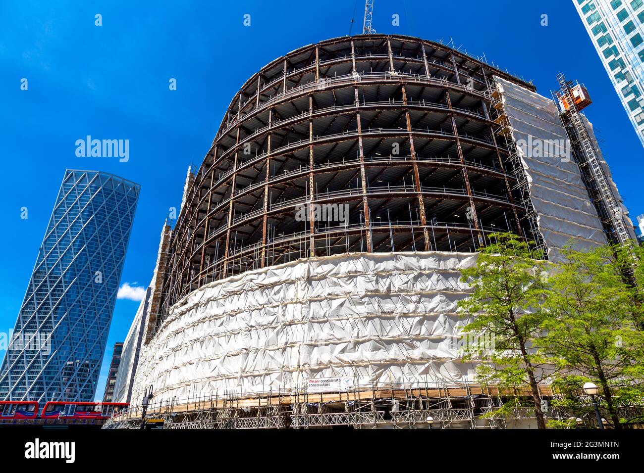 14 June 2021 - Stripping works of Thomson Reuters building underway, as the builind is undergoing a complete renovation and extension, Reuters Plaza, Stock Photo