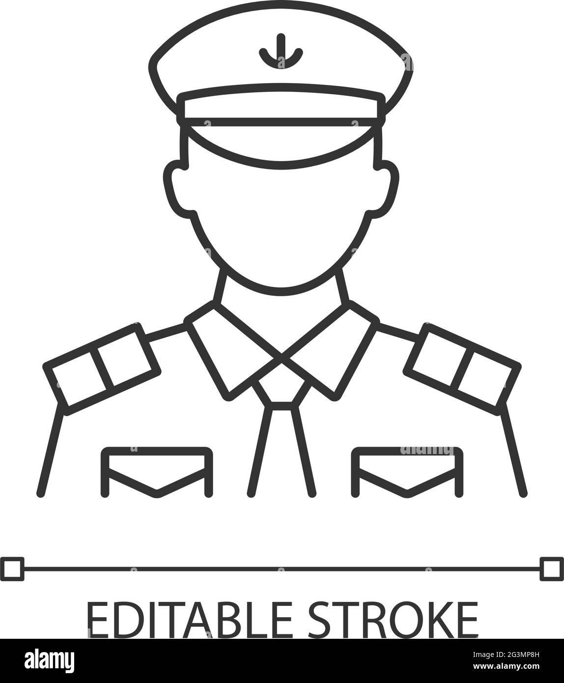 Male chief officer linear icon Stock Vector