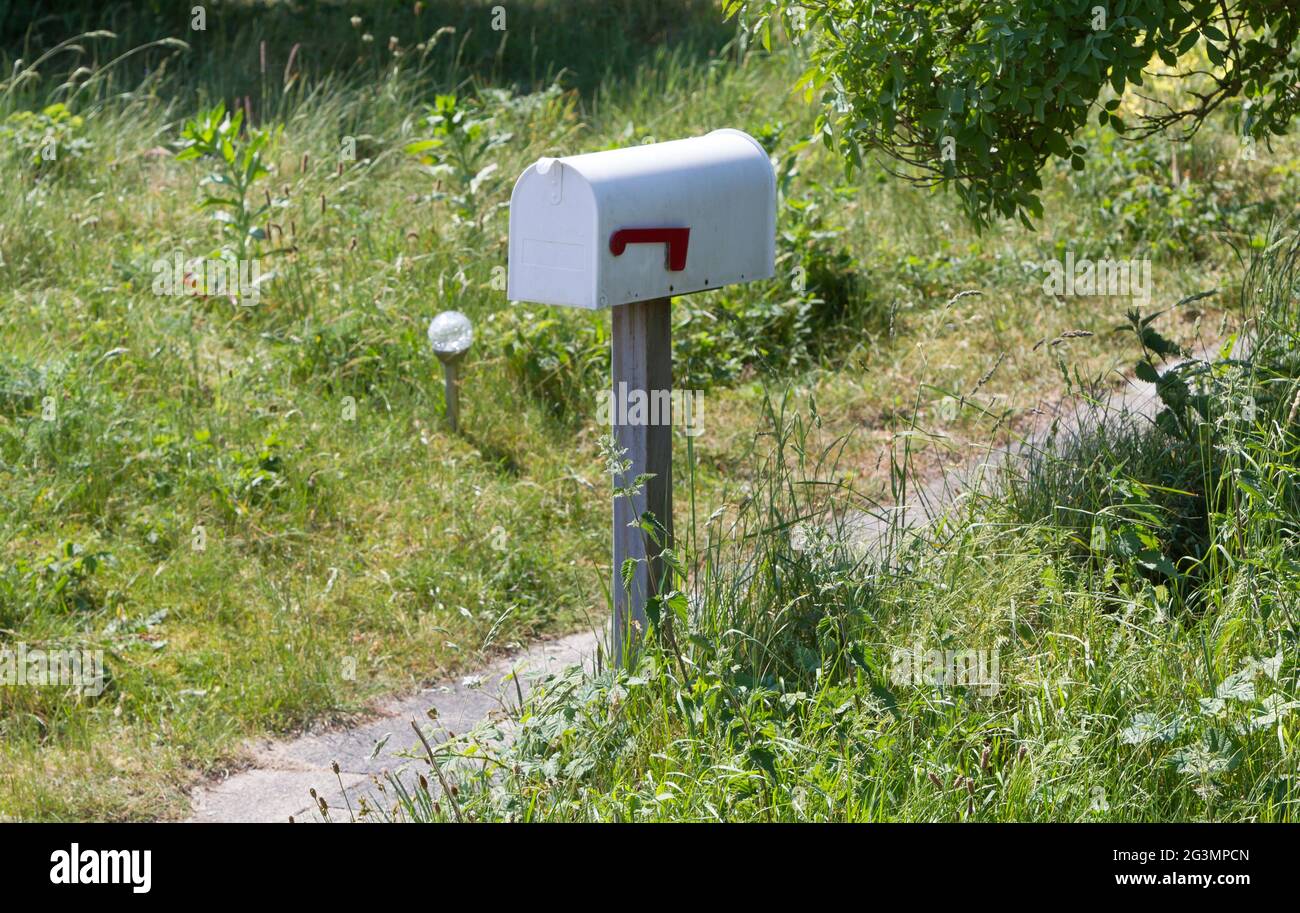 Rural mailbox on a metal post Stock Photo Alamy