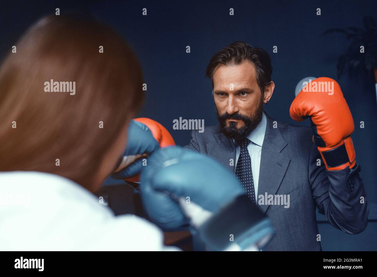 Business woman fighter ready hi-res stock photography and images - Alamy