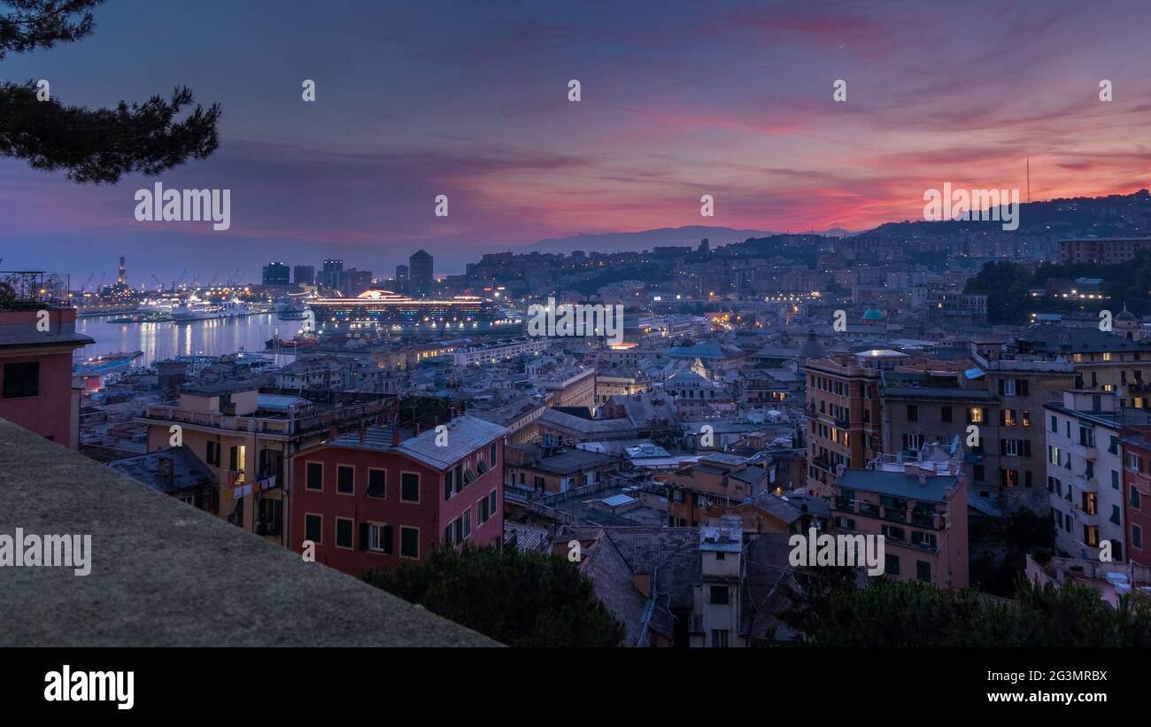 Genoa View Genoa waterfront view from the sea hi-res stock photography and images ...