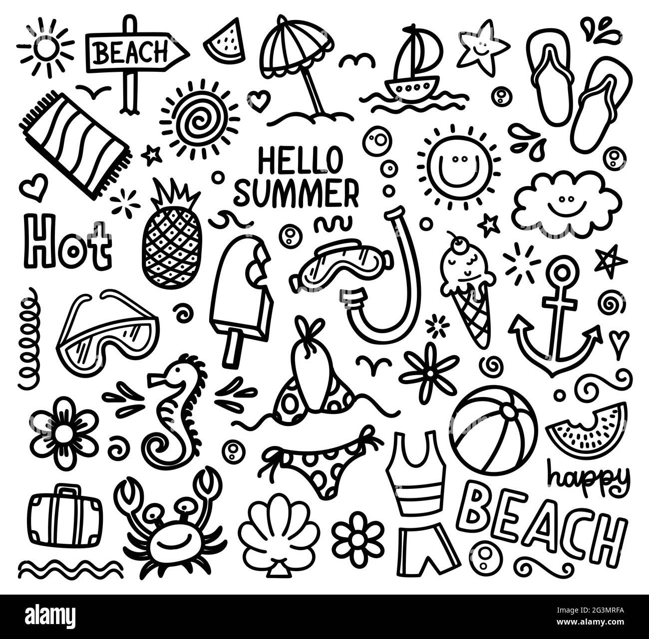 Summer Doodle Illustration Drawing Art Illustration par