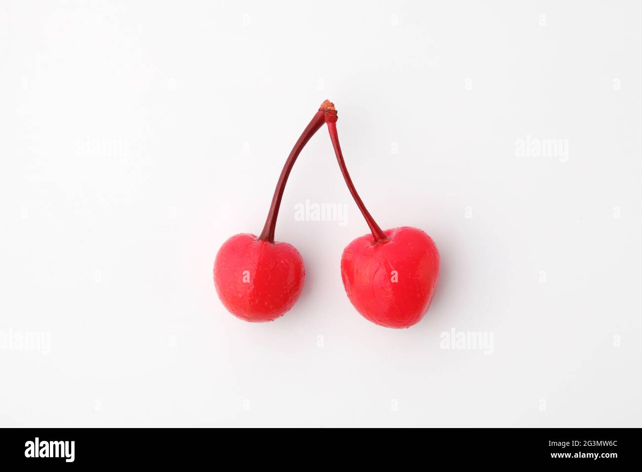 canned red cherries in syrup isolated on white background Stock Photo