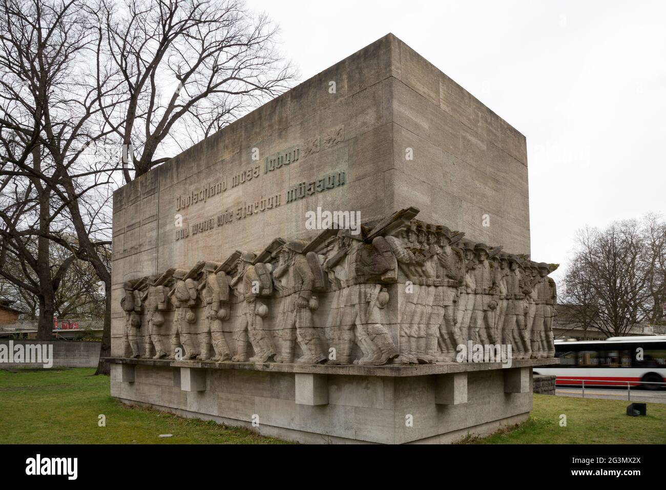 '07.04.2021, Hamburg, Hamburg, Germany - Controversial war memorial for those killed in action of Infantry Regiment No. 76 in World War 1, erected in Stock Photo