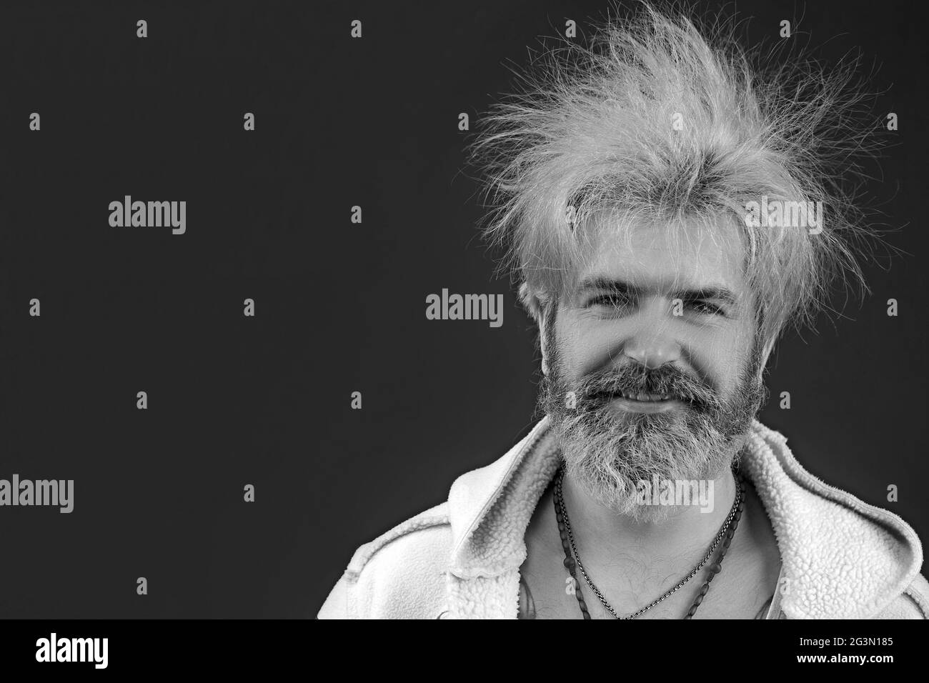 Wild hair beard man hi-res stock photography and images - Alamy