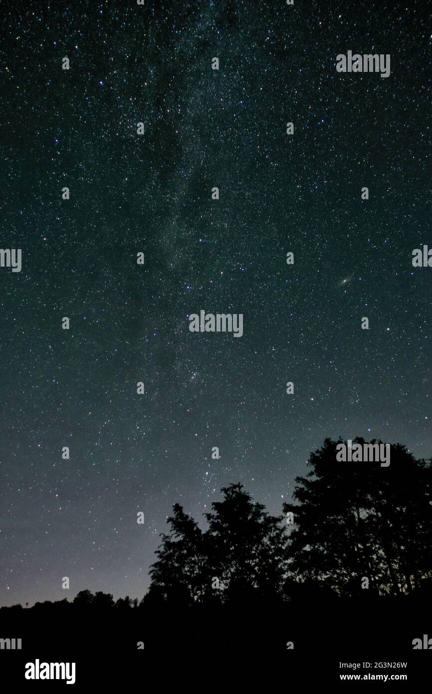 milky way stars's on night sky from Nebrodi Nature Reserve   a landmark of Sicily tourism outdoor activity Stock Photo